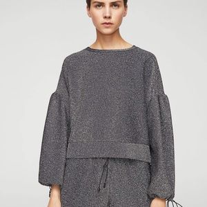 Mango Glitter puffed blouse